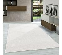Carpetsale24 Tapis bouclé à Poils Courts, Tapis uni Crème chiné, Tissage Plat, Tapis de Salon, Cuisine ou Couloir, Dimensions : 200 x 290 cm