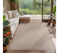 Carpetsale24 Tapis d Extérieur Beige 160x230 cm, Résistant aux Intempéries et aux UV, Idéal pour la Cuisine, Le Balcon, la Terrasse, Le Salon et la Salle à Manger, Design Uni Style Bohème.