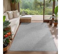 Carpetsale24 Tapis d Extérieur Gris 160x230 cm, Résistant aux Intempéries et aux UV, Idéal pour la Cuisine, Le Balcon, la Terrasse, Le Salon et la Salle à Manger, Design Uni Style Bohème.