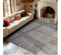 Carpetsale24 Tapis de Salon 280x370 cm Gris XXL Scandi Boho Shaggy Doux Moelleux Effet Relief Moderne Facile à Nettoyer