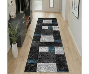 Carpetsale24 Tapis de salon 80x300 cm Turquoise - Design moderne, rectangulaire à poils courts, doux et facile à nettoyer