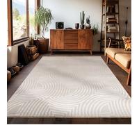Carpetsale24 Tapis de salon bohème design 280x370 cm Beige uni moderne à poils courts Tapis moelleux pour chambre