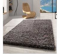 Carpetsale24 Tapis de salon chiné taupe 160x230 cm tapis shaggy à poils longs tapis moelleux