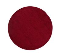 Carpetsale24 Tapis de salon de couleur unie Rouge 200 cm Rond pour la cuisine, à poils courts avec dos en feutre