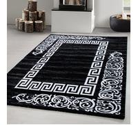 Carpetsale24 Tapis de Salon Design Méandres Noir 160x230 cm Moderne Tapis Moelleux