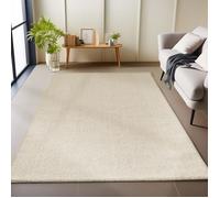 Carpetsale24 Tapis de Salon en Beige 240x340 cm tapis à boucles mélangées uni moderne tapis décoratif facile d'entretien doux