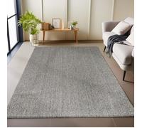 Carpetsale24 Tapis de Salon Robuste et Moderne, Uni Cut-Loop, 200 x 290 cm, Gris