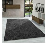Carpetsale24 Tapis de Salon Moderne Uni Noir Chiné 160x230 cm - Boucles Courtes, Entretien Facile, Tapis Uni