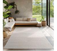 Carpetsale24 Tapis de Salon ou chambre en Crème 120x170 cm, effet 3D - Tapis d'extérieur moderne et doux, salon, cuisine, terrasse