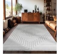 Carpetsale24 tapis Salon Moderne et Cuisine Design, Tapis à Poils Courts, Effet 3D Style Scandinave, Conception Géométrique Doux et Moelleux - 140 x 200 cm