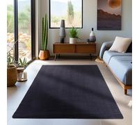 Carpetsale24 Tapis de salon poils courts extra doux design uni Noir 160 x 230 cm
