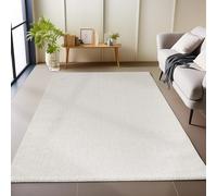 Carpetsale24 Tapis de Salon Robuste à Boucles Mélangées Uni Avec Structure Moderne - Cut-Loop Décoratif, 160 x 230 cm, Crème