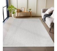 Carpetsale24 Tapis de Salon Robuste Tapis à Boucles mélangées uni avec Structure Moderne Tapis décoratif Cut-Loop, Taille: 200 x 290 cm, Couleur: Argent