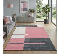 Carpetsale24 Tapis Salon Moderne Tapis Chambre Rose-1 300x400 (280 x 370 cm) - Tapis à Poils Courts, a Poil Ras, Conception de carrés Doux et Moelleux - Tapis Cuisine Moquette Salle de Sejour