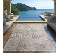 Carpetsale24 Tapis d'Extérieur Résistant aux Intempéries 140 x 200 cm Beige - Résistant aux UV, Imperméable et Léger - Idéal pour Terrasse, Balcon, Jardin, Cuisine, Salon et Salle à Manger
