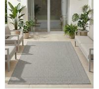 Carpetsale24 Tapis d'extérieur Gris 280x370 cm, résistant aux intempéries et aux UV, idéal pour la Cuisine, Le Balcon, la terrasse, Ainsi Que Le Salon et la Salle à Manger, Design uni avec Bordure