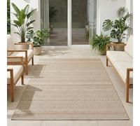 Carpetsale24 Tapis d'extérieur Beige 200x290 cm, résistant aux intempéries et aux UV, idéal pour la Cuisine, Le Balcon, la terrasse, Ainsi Que Le Salon et la Salle à Manger, Design bohème scandinave