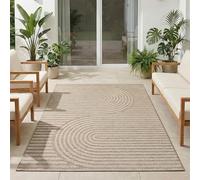 Carpetsale24 Tapis d'extérieur Beige 240x340 cm, résistant aux intempéries et aux UV, idéal pour la Cuisine, Le Balcon, la terrasse, Ainsi Que Le Salon et la Salle à Manger, Design bohème scandinave