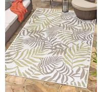 Carpetsale24 Tapis d'extérieur, Couleur Beige, Conception de Palmier, 112395, Tapis Rectangle, Tapis pour terrasse-Balcon-Jardin ou Cuisine, 120 x 170 cm