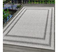 Carpetsale24 Tapis d'extérieur, Couleur Crème, Conception de Bordure, 110109, Tapis Rectangle, Tapis pour terrasse-Balcon-Jardin ou Cuisine, 160 x 230 cm