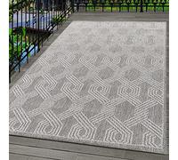 Carpetsale24 Tapis d'extérieur, Couleur Gris, Conception géométrique, 110158, Tapis Coureur, Tapis pour terrasse-Balcon-Jardin ou Cuisine, 60 x 100 cm