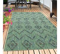 Carpetsale24 Tapis d'extérieur, Couleur Vert, Conception bohème, 110813, Tapis Coureur, Tapis pour terrasse-Balcon-Jardin ou Cuisine, 80 x 250 cm