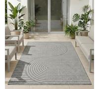 Carpetsale24 Tapis d'extérieur Gris 280x370 cm, résistant aux intempéries et aux UV, idéal pour la Cuisine, Le Balcon, la terrasse, Ainsi Que Le Salon et la Salle à Manger, Design bohème scandinave