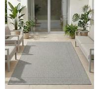 Carpetsale24 Tapis d'extérieur Gris 280x370 cm, résistant aux intempéries et aux UV, idéal pour la Cuisine, Le Balcon, la terrasse, Ainsi Que Le Salon et la Salle à Manger, Design uni avec Bordure