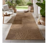 Carpetsale24 Tapis d'extérieur, motif palmiers, effet jute, 80x250 cm, résistant & imperméable - idéal salon, cuisine, terrasse