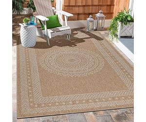 Carpetsale24 Tapis d'extérieur Naturelle, Robuste au Look Naturel de Jute, résistant aux intempéries, Convient pour terrasse, Balcon, Jardin, Salon et Cuisine Tapis 280 x 370 cm
