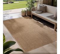 Carpetsale24 Tapis d'Extérieur Résistant aux Intempéries 140x200 cm Beige - intérieur Résistant aux UV, Imperméable, Robuste et Naturel en Jute - Idéal pour Terrasse, Balcon, Jardin, Cuisine, et Salon