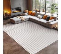 Carpetsale24 Tapis d'intérieur et d'extérieur 120 x 170 cm - Résistant aux intempéries et facile d'entretien - Tapis crème avec design bohème moderne et effet 3D haute profondeur - Pour cuisine