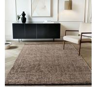 Carpetsale24, Tapis en Coton Chenille Brun 160x230 cm Lavable, Style Boho, Vintage Kelim, Poils Courts, Antidérapant et Doux, Mélange Monochrome, pour Salon, Chambre, Bureau & Cuisine