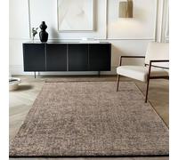Carpetsale24, Tapis en Coton Chenille Brun 200x290 cm Lavable, Style Boho, Vintage Kelim, Poils Courts, Antidérapant et Doux, Mélange Monochrome, pour Salon, Chambre, Bureau & Cuisine
