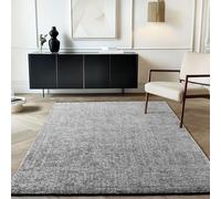 Carpetsale24, Tapis en Coton Chenille Gris 200x290 cm Lavable, Style Boho, Vintage Kelim, Poils Courts, Antidérapant et Doux, Mélange Monochrome, pour Salon, Chambre, Bureau & Cuisine