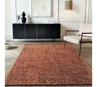 Carpetsale24, Tapis en Coton Chenille Terre Cuite 160x230 cm Lavable, Style Boho, Vintage Kelim, Poils Courts, Antidérapant et Doux, Mélange Monochrome, pour Salon, Chambre, Bureau & Cuisine