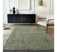 Carpetsale24, Tapis en Coton Chenille Vert 140x200 cm Lavable, Style Boho, Vintage Kelim, Poils Courts, Antidérapant et Doux, Mélange Monochrome, pour Salon, Chambre, Bureau & Cuisine