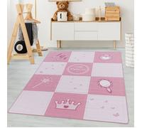 Carpetsale24 Tapis pour Enfants, Couleur Rose, Conception de Princesse, 105270, Tapis Rectangle, Tapis Chambre d'enfant Chambre bébé, 160 x 230 cm