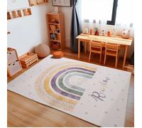 Carpetsale24 Tapis pour enfant - Motif arc-en-ciel - Tapis pour chambre de bébé garçon et fille - Crème - Dimensions : 120 x 170 cm - Couleur : crème