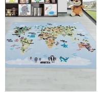 Carpetsale24 Tapis enfant tapis pour chambre de filles et de garçons couleur bleu 80x120 cm tapis chambre enfant tapis chambre bébé
