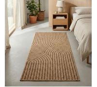 Carpetsale24 Tapis extérieur bohème effet jute 80x150 cm robuste imperméable facile à entretenir idéal salon cuisine balcon