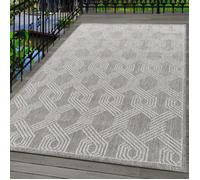 Carpetsale24 Tapis Extérieur gris 60x100 cm Tapis plat moderne imperméabiliser balcons, patios, cuisines, salons et jardins