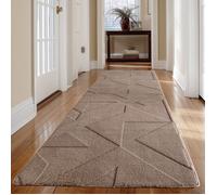 Carpetsale24 Tapis géométrique 80x150 cm beige, style boho scandinave, lavable, effet 3D, petit format pour salon ou chambre