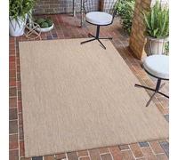 Carpetsale24 Tapis Intérieur & Extérieur Résistant aux Intempéries 140 x 200 cm Beige - Tapis de Balcon, Aspect Sisal et Jute Unicolor - Monochrome - Tapis Cuisine, Lavable Camping Jardin Patio