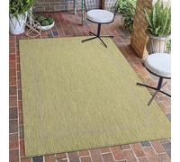 Carpetsale24 Tapis Intérieur & Extérieur Résistant aux Intempéries 140 x 200 cm Vert - Tapis de Balcon, Aspect Sisal et Jute Unicolor - Monochrome - Tapis Cuisine, Lavable Camping Jardin Patio