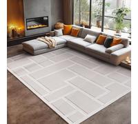 Carpetsale24 Tapis Intérieur & Extérieur Résistant aux Intempéries 160 x 230 cm Nature-7 - Tapis de Balcon, Aspect Sisal et Jute Conception à Carreaux - Tapis Cuisine, Lavable Camping Jardin Patio