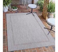Carpetsale24 Tapis Intérieur & Extérieur Résistant aux Intempéries 80 x 150 cm Argent - Tapis de Balcon, Aspect Sisal et Jute Unicolor - Monochrome - Tapis Cuisine, Lavable Camping Jardin Patio