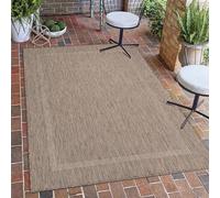 Carpetsale24 Tapis Intérieur & Extérieur Résistant aux Intempéries 80 x 150 cm Brun - Tapis de Balcon, Aspect Sisal et Jute Unicolor - Monochrome - Tapis Cuisine, Lavable Camping Jardin Patio