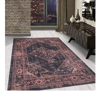 Carpetsale24 Tapis lavable design oriental tapis rouge 80x150 cm impression numérique tapis à poils courts pour salon