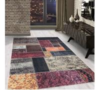 Carpetsale24 Tapis lavable design patchwork tapis multicolore 160x230 cm impression numérique tapis à poils courts pour salon